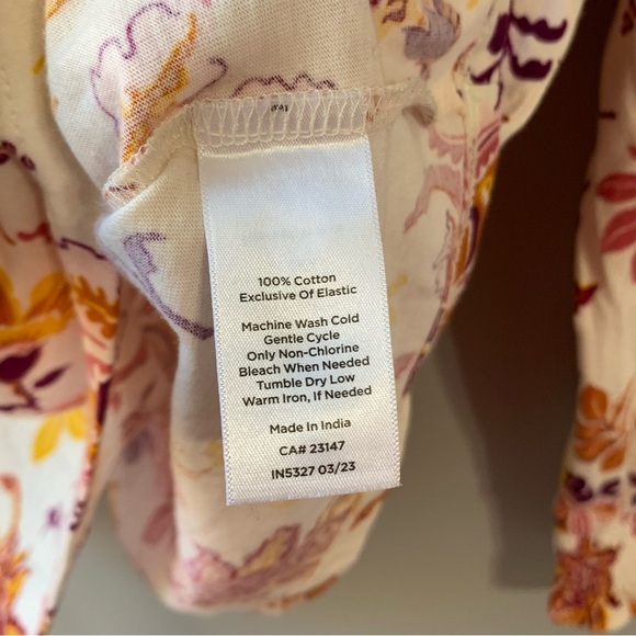 Talbots cotton cream split crewneck with long sleeve with Fall print. EUC Size L - Picture 8 of 9